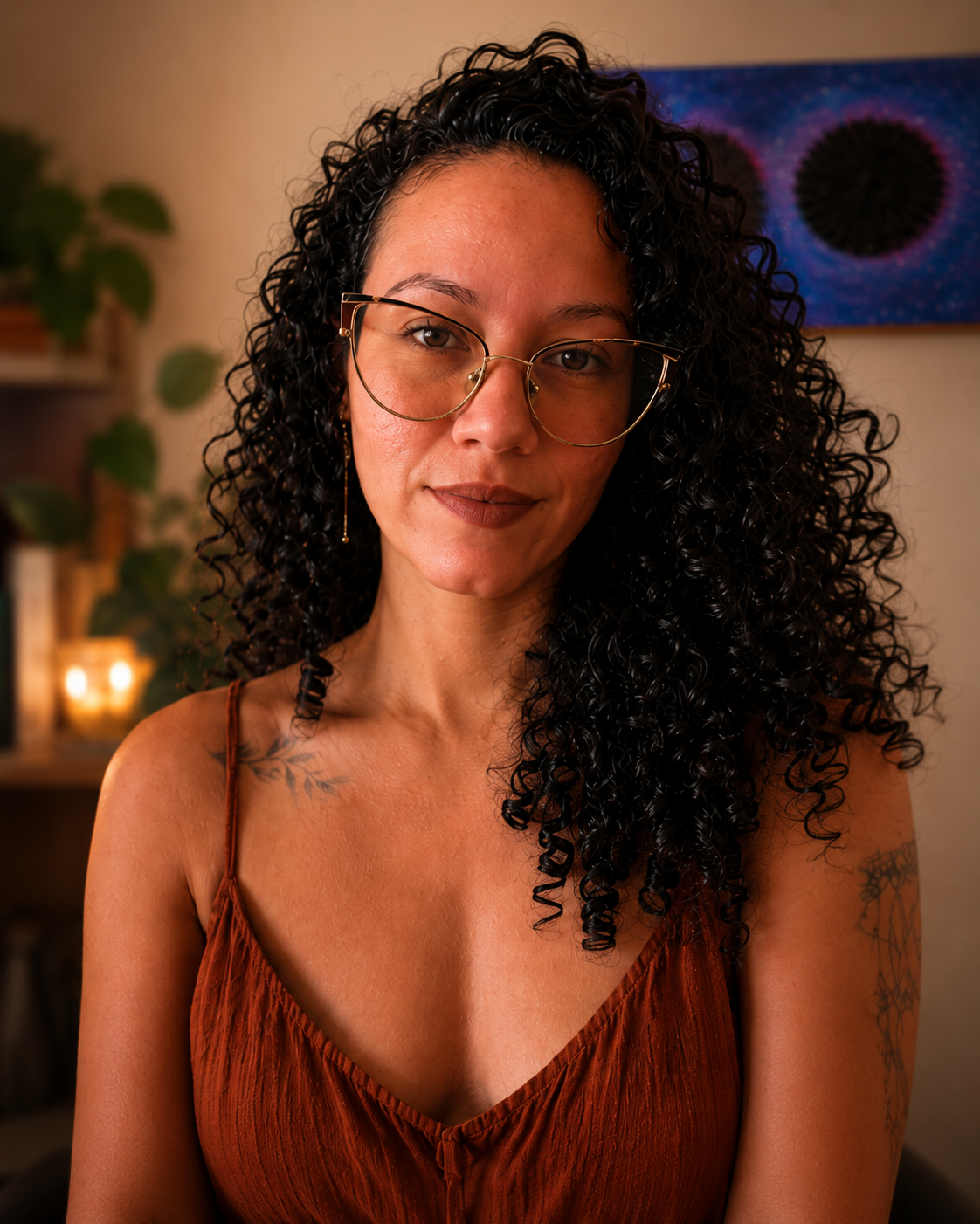 Retrato profissional de Tainá Sampaio, psicóloga de mulheres